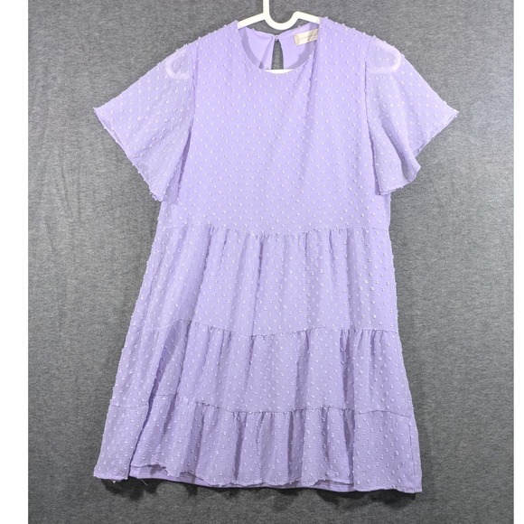 Altar'd State Dresses & Skirts - Altard State Purple‎ Embroidered Baby Doll Dress Lined Romantic Coquette Size M